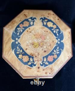 Vintage Rare Swiss Reuge Marquetry Footed Music Box Made in Italy 10 VIDEO