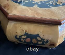 Vintage Rare Swiss Reuge Marquetry Footed Music Box Made in Italy 10 VIDEO