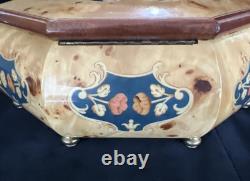 Vintage Rare Swiss Reuge Marquetry Footed Music Box Made in Italy 10 VIDEO