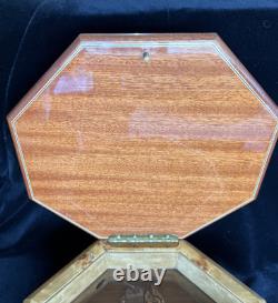 Vintage Rare Swiss Reuge Marquetry Footed Music Box Made in Italy 10 VIDEO