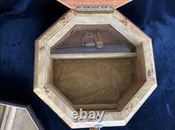 Vintage Rare Swiss Reuge Marquetry Footed Music Box Made in Italy 10 VIDEO