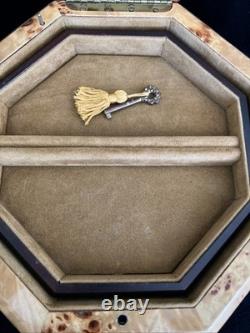 Vintage Rare Swiss Reuge Marquetry Footed Music Box Made in Italy 10 VIDEO