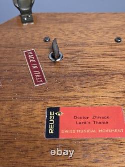 Vintage Rare Swiss Reuge Marquetry Music Box, Italian Inlaid, Claw Feet, 13 V. G. C