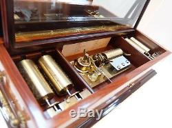 Vintage Reuge 10 Song Interchangeable Cylinder Music Box (video)