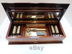 Vintage Reuge 10 Song Interchangeable Cylinder Music Box (video)