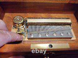 Vintage Reuge 35349 Switzerland Mozart Inlaid Portrait Music Box 72/3