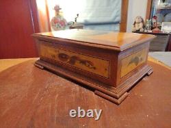 Vintage Reuge 35349 Switzerland Mozart Inlaid Portrait Music Box 72/3