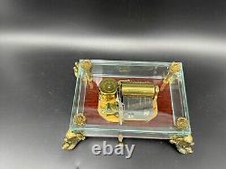 Vintage Reuge 37 Note Music Box Glass Casket, I Just Called To Say I Love You