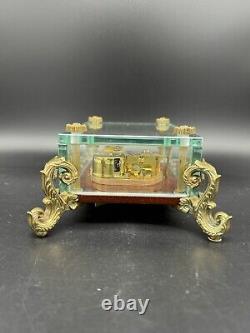 Vintage Reuge 37 Note Music Box Glass Casket, I Just Called To Say I Love You