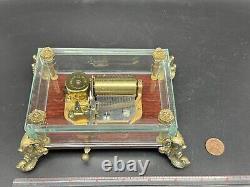 Vintage Reuge 37 Note Music Box Glass Casket, I Just Called To Say I Love You