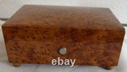 Vintage Reuge 3.36 Sainte-Croix Swiss Made Music Box Pioppo Burl Wood 3 songs