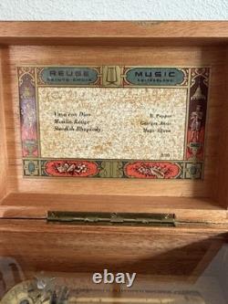 Vintage Reuge 3.36 Sainte-Croix Swiss Made Music Box Pioppo Burl Wood 3 songs