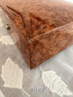 Vintage Reuge 3.36 Sainte-Croix Swiss Made Music Box Pioppo Burl Wood 3 songs