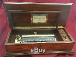 Vintage Reuge 3 Classical Tune 144 Note Sublime Harmony Burl Wooden Music Box