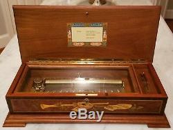 Vintage Reuge 3 Mozart Pieces 144 Note Sublime Harmonie Music Box Italian Inlay