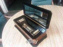 Vintage Reuge 50 Note 10 Aire Swiss Music Box 4 Cylinders Near Pristine