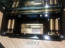 Vintage Reuge 50 Note 10 Aire Swiss Music Box 4 Cylinders Near Pristine