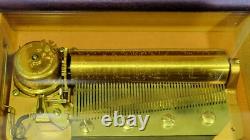 Vintage Reuge 50 Valves Music Box 4 Songs, Treasure Chest Shape