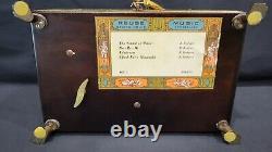 Vintage Reuge 50 Valves Music Box 4 Songs, Treasure Chest Shape