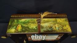 Vintage Reuge 50 Valves Music Box 4 Songs, Treasure Chest Shape