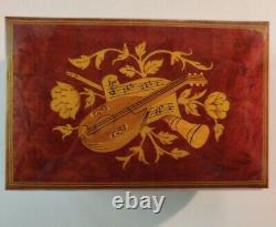 Vintage Reuge 5988 Italian Jewelry Musical Gold hand Painted music box