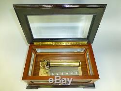 Vintage Reuge 72 Music Box, Crystal Clear Glass Fully Serviced (watch Video)