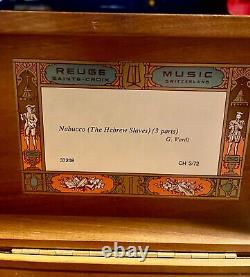 Vintage Reuge 72 Note Music Box. Plays Nabucco by Giuseppe Verdi. SEE VIDEO