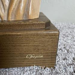 Vintage Reuge Anri Chopin Swiss Wooden Music Box Bust Head Romance 10.5