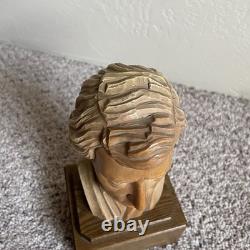 Vintage Reuge Anri Chopin Swiss Wooden Music Box Bust Head Romance 10.5
