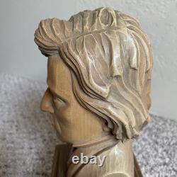 Vintage Reuge Anri Chopin Swiss Wooden Music Box Bust Head Romance 10.5