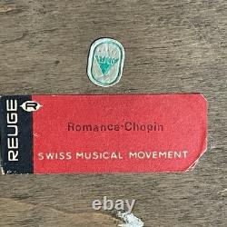 Vintage Reuge Anri Chopin Swiss Wooden Music Box Bust Head Romance 10.5
