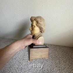 Vintage Reuge Anri Chopin Swiss Wooden Music Box Bust Head Romance 10.5