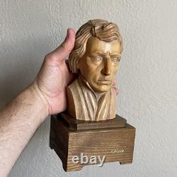 Vintage Reuge Anri Chopin Swiss Wooden Music Box Bust Head Romance 10.5