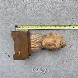 Vintage Reuge Anri Chopin Swiss Wooden Music Box Bust Head Romance 10.5