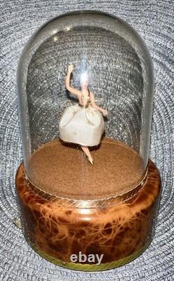 Vintage Reuge Ballerina Domed Music Box 5 Kiss Waltz Works Perfectly