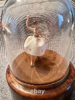 Vintage Reuge Ballerina Domed Music Box 5 Kiss Waltz Works Perfectly
