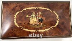 Vintage Reuge Box with KEY Plays True Love #4892 Sainte-Croix Switzerland RARE