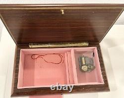 Vintage Reuge Box with KEY Plays True Love #4892 Sainte-Croix Switzerland RARE