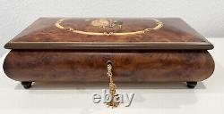 Vintage Reuge Box with KEY Plays True Love #4892 Sainte-Croix Switzerland RARE