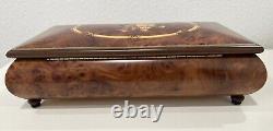 Vintage Reuge Box with KEY Plays True Love #4892 Sainte-Croix Switzerland RARE