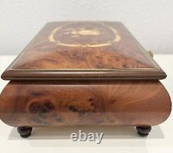 Vintage Reuge Box with KEY Plays True Love #4892 Sainte-Croix Switzerland RARE