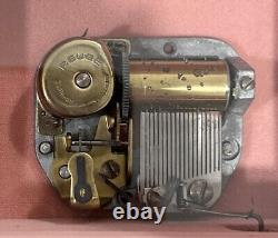 Vintage Reuge Box with KEY Plays True Love #4892 Sainte-Croix Switzerland RARE