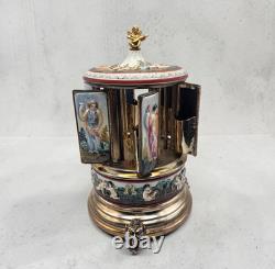 Vintage Reuge Capodimonte Italian Musical Lipstick Dispenser With Cherub READ