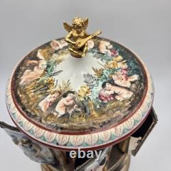 Vintage Reuge Capodimonte Italian Musical Lipstick Dispenser With Cherub READ