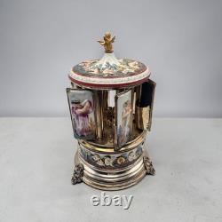 Vintage Reuge Capodimonte Italian Musical Lipstick Dispenser With Cherub READ