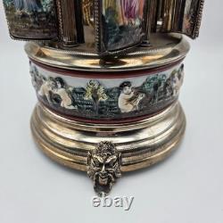 Vintage Reuge Capodimonte Italian Musical Lipstick Dispenser With Cherub READ
