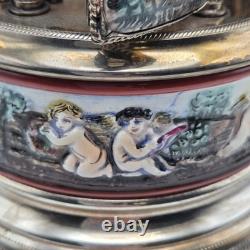 Vintage Reuge Capodimonte Italian Musical Lipstick Dispenser With Cherub READ
