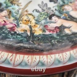 Vintage Reuge Capodimonte Italian Musical Lipstick Dispenser With Cherub READ