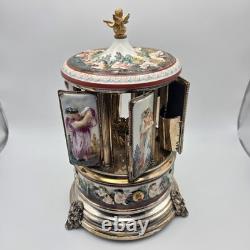 Vintage Reuge Capodimonte Italian Musical Lipstick Dispenser With Cherub READ