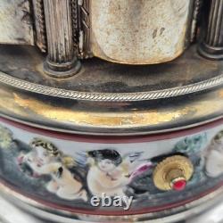 Vintage Reuge Capodimonte Italian Musical Lipstick Dispenser With Cherub READ